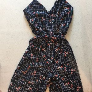 Flower print romper